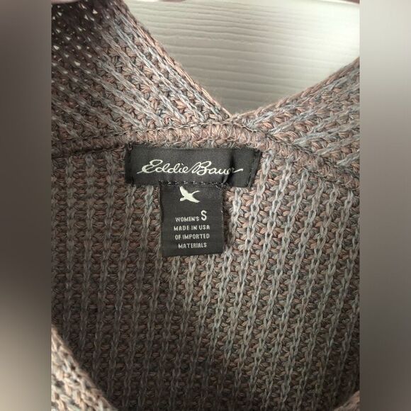 Eddie Bauer Women’s V-Neck Knit Sweater, Size small, Side Slits oversized - Picture 4 of 8